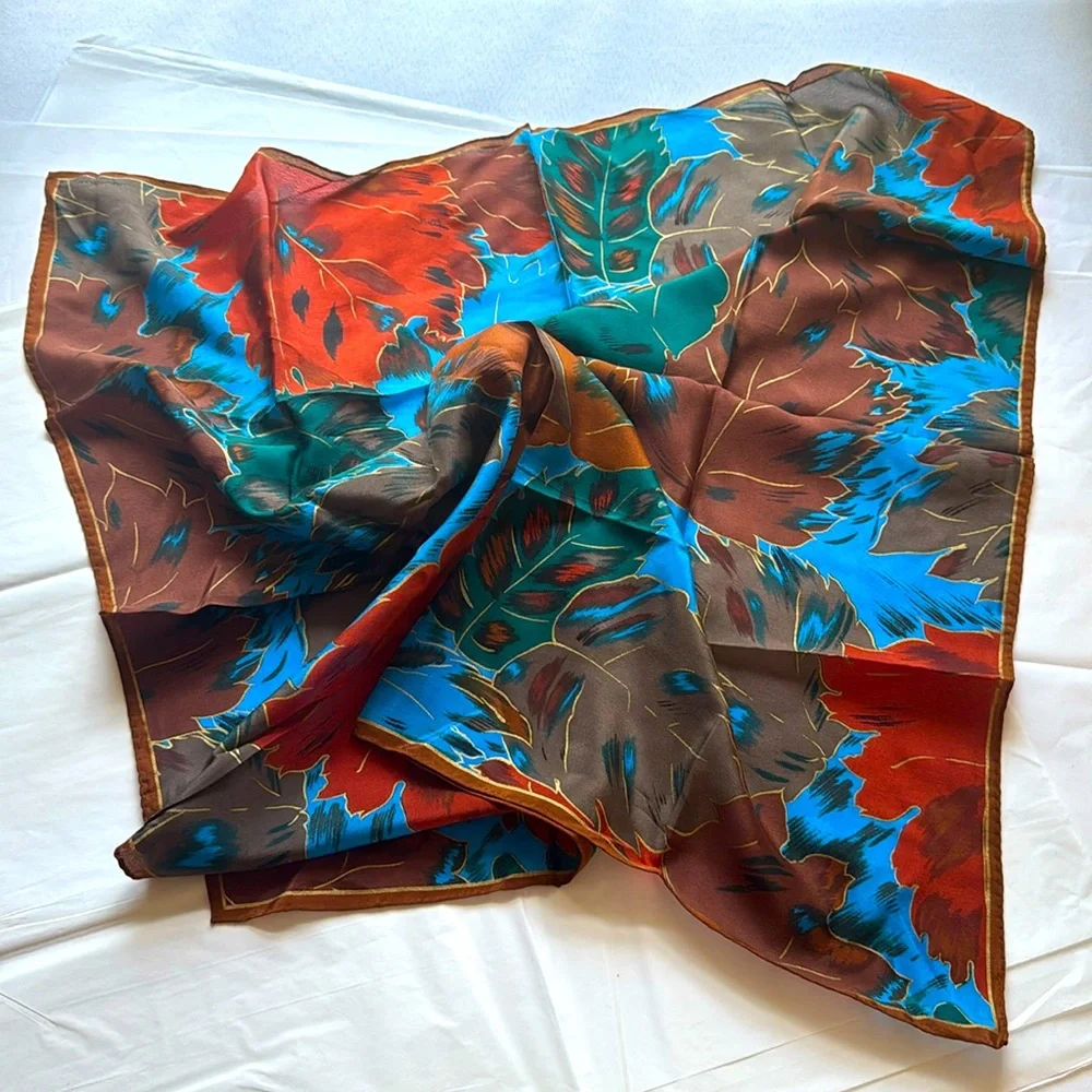 VTG Albert Nipon XIIX Karat 100% Silk Scarf Made in Japan 26” Saks Fifth Ave